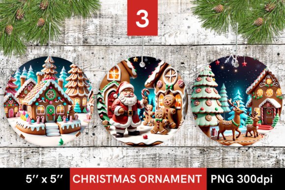 Download 3d Gingerbread Christmas Round Design - Round design Collection