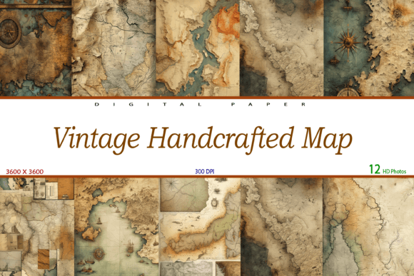 Download Vintage Handcrafted Map Textures - Handcrafted Collection