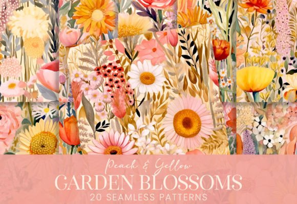 Download Peach Pink Yellow Spring Floral Patterns - Floral patterns Collection