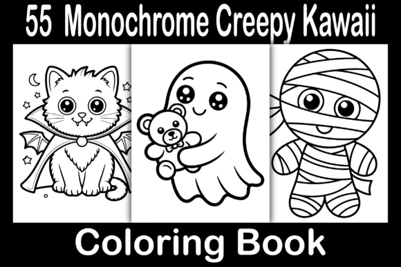 Download Monochrome Creepy Kawaii Coloring Book - Monochrome Collection